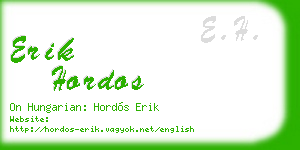 erik hordos business card